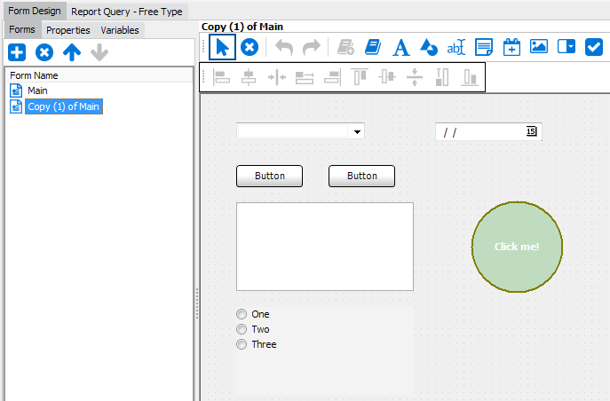 The forms tab showing the original form and the copy you just created.